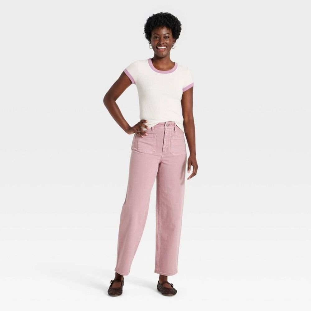 Women's High-Rise Sailor Straight Jeans - Universal Thread Mauve 6 - Picture 3 of 3